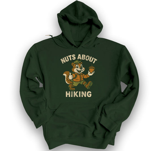 Nuts About Hiking Hoodie - Forest Green