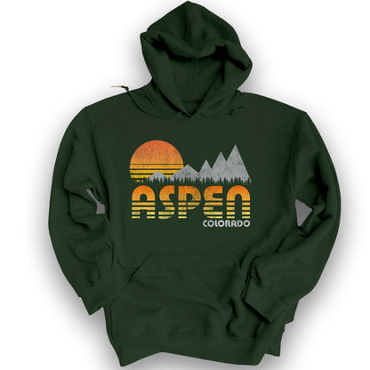 Aspen "80's Retro" Hoodie - Forest Green