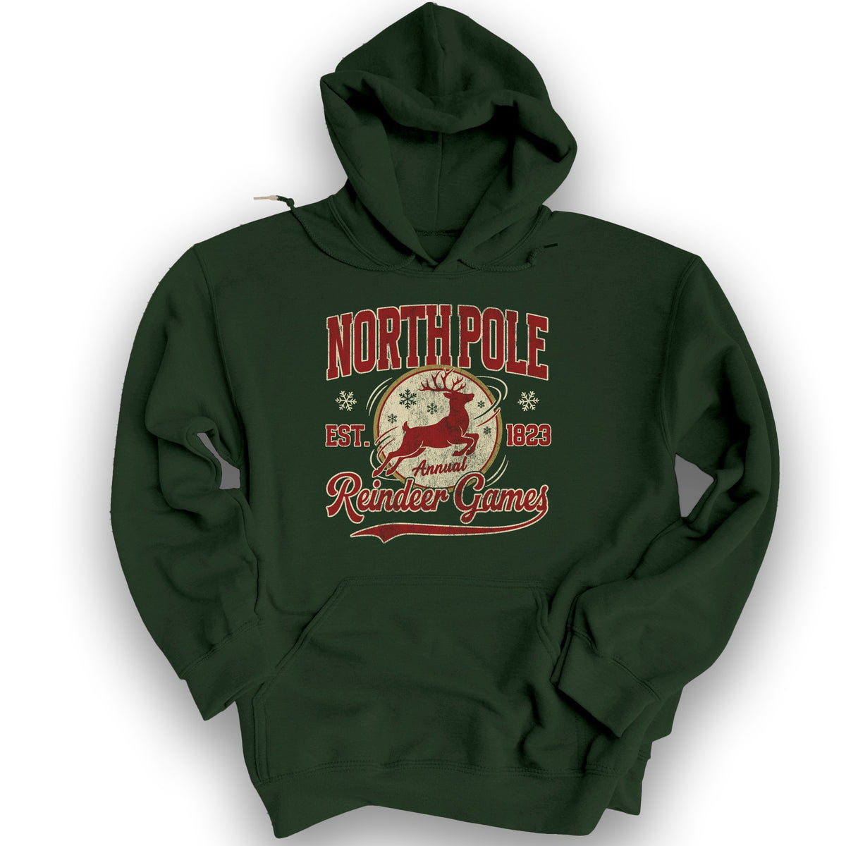 North Pole Annual Reindeer Games Hoodie - Forest Green