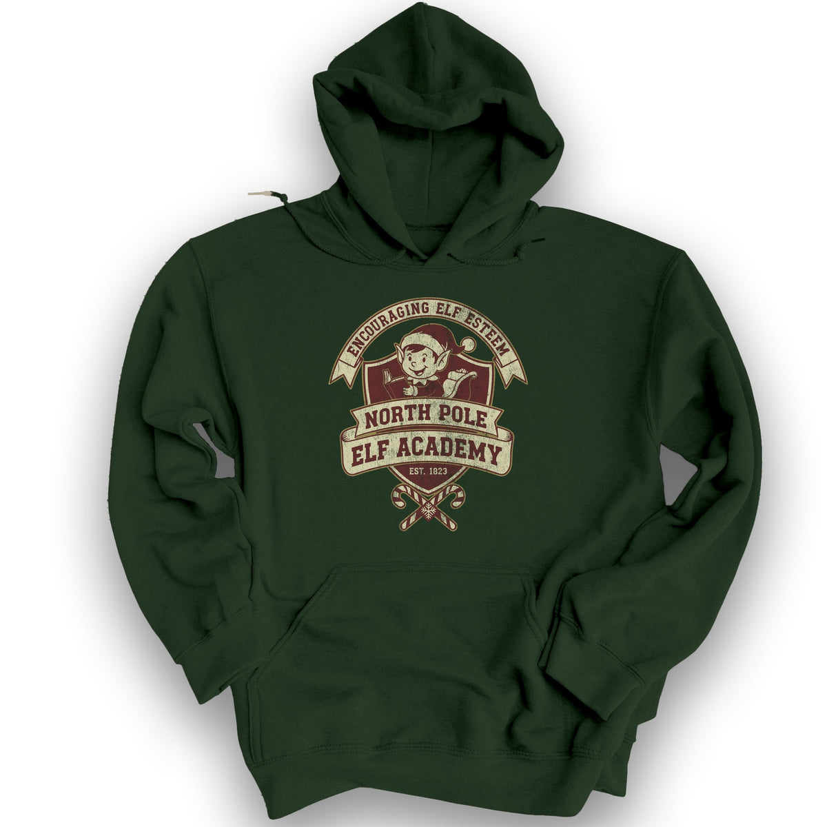 North Pole Elf Academy Hoodie - Forest Green