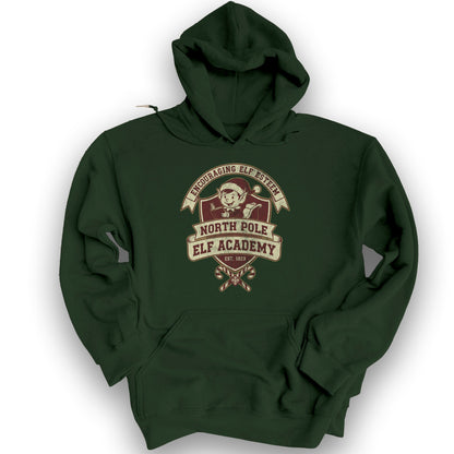 North Pole Elf Academy Hoodie - Forest Green