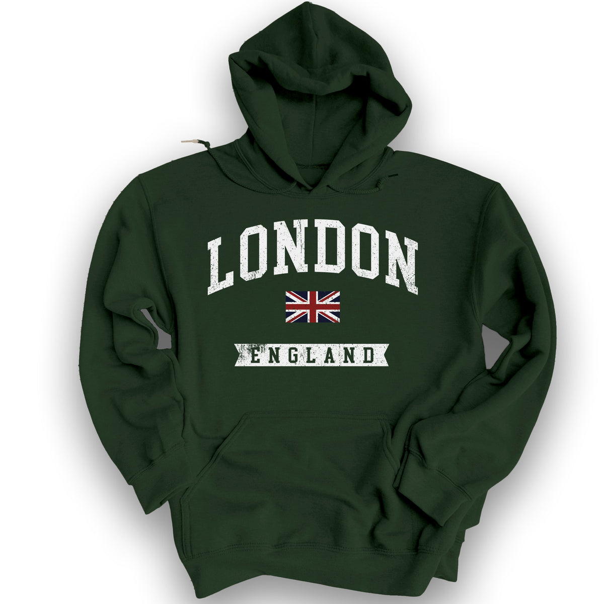 London Varsity Flag Hoodie - Forest Green