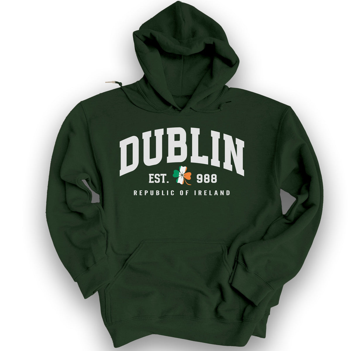 Dublin Varsity Flag Hoodie - Forest Green