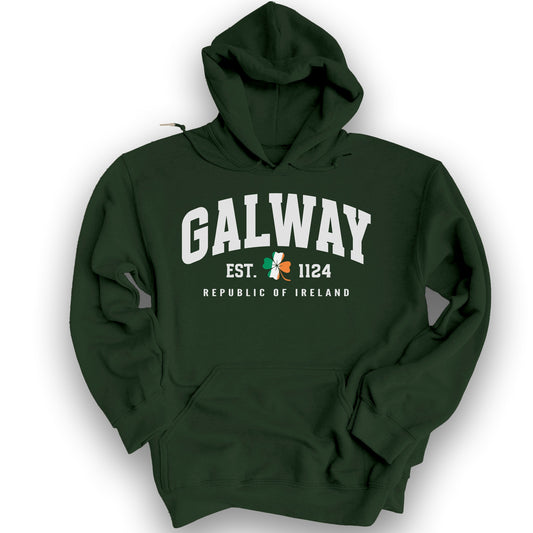 Galway Varsity Flag Hoodie - Forest Green
