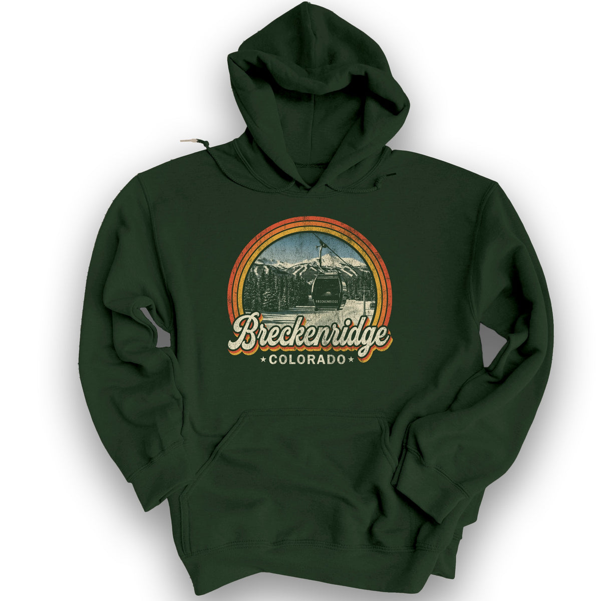 Breckenridge Retro Gondola Hoodie - Forest Green