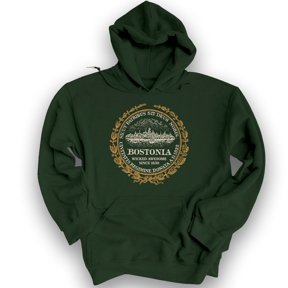 Bostonia Wicked Awesome Hoodie - Forest Green