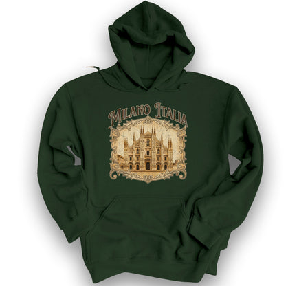 Duomo di Milano Sepia Hoodie - Forest Green
