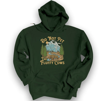 Fluffy Cows Yellowstone Hoodie - Forest Green
