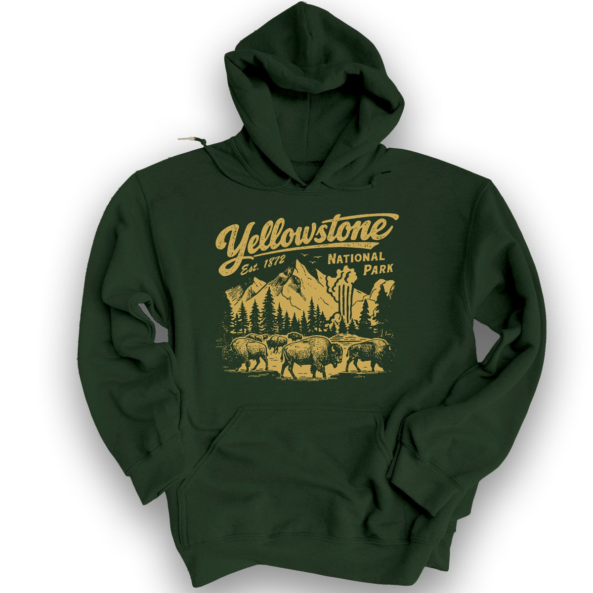 Yellowstone "Vintage Sketch" Hoodie - Forest Green