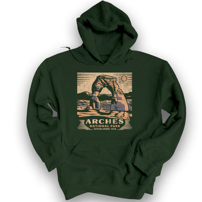 Arches Cut-Out Hoodie - Forest Green