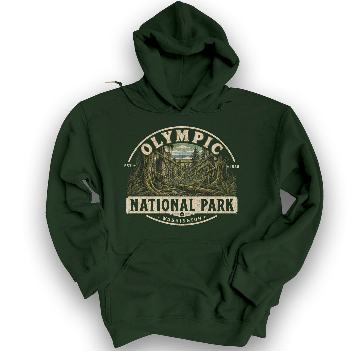 Olympic Medallion Hoodie - Forest Green