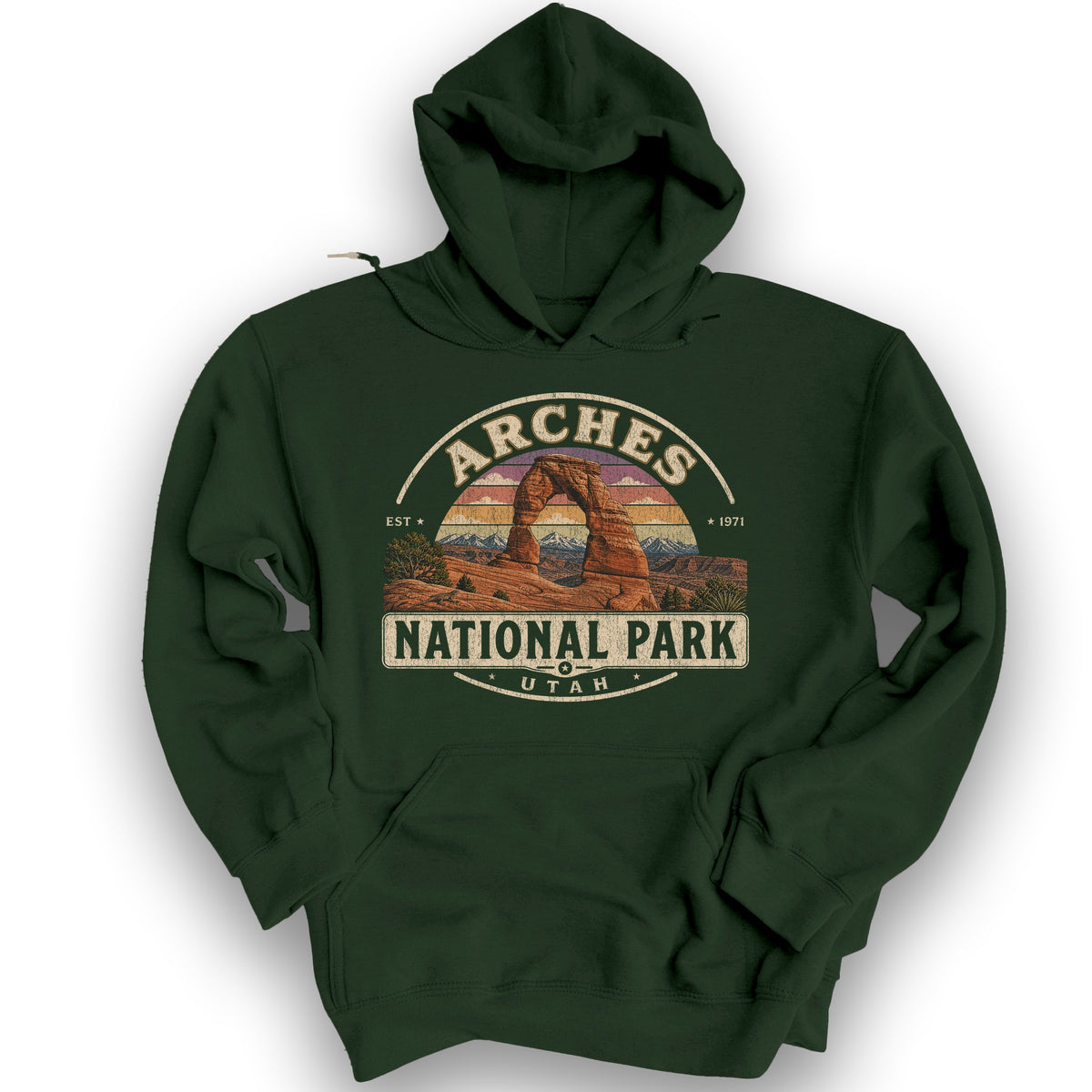 Arches Medallion Hoodie - Forest Green