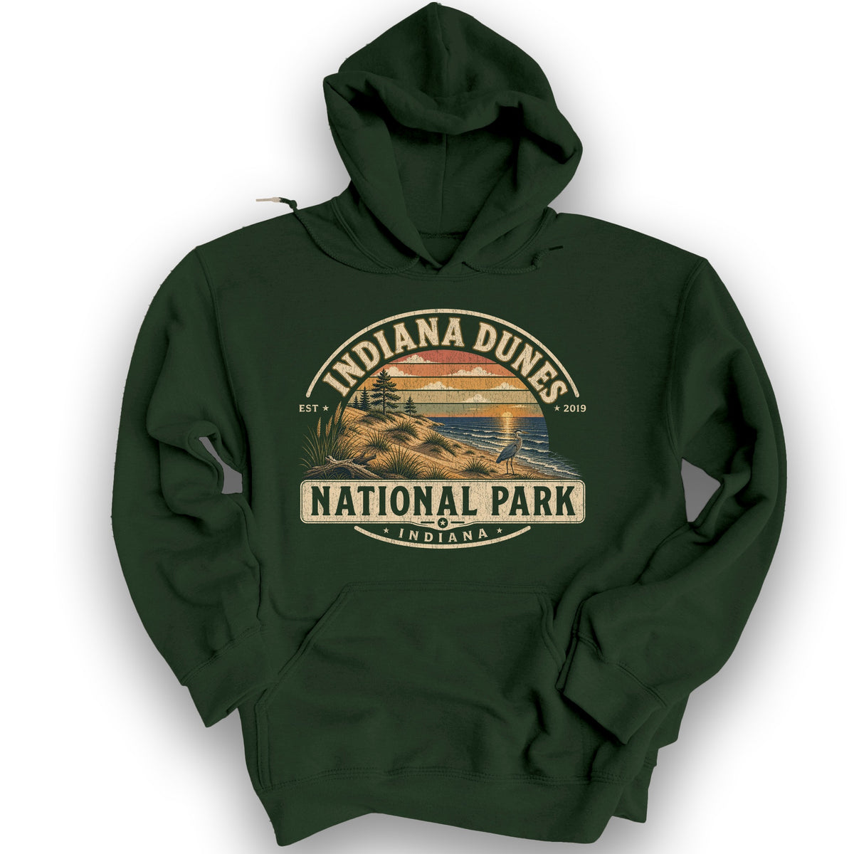 Indiana Dunes Medallion Hoodie - Forest Green