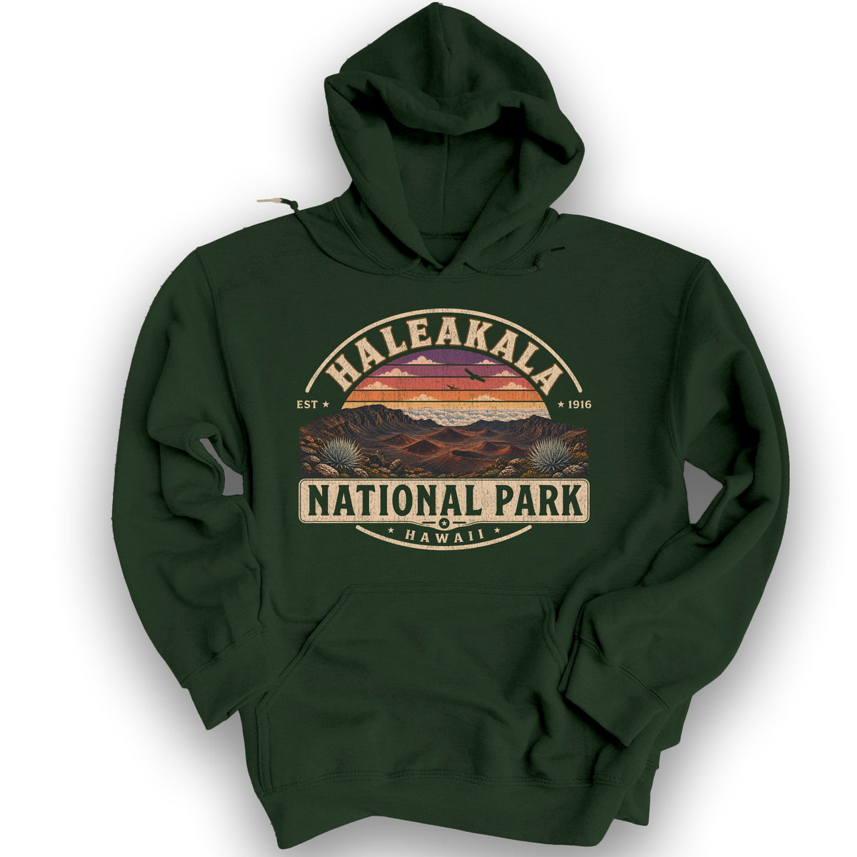 Haleakala Medallion Hoodie - Forest Green