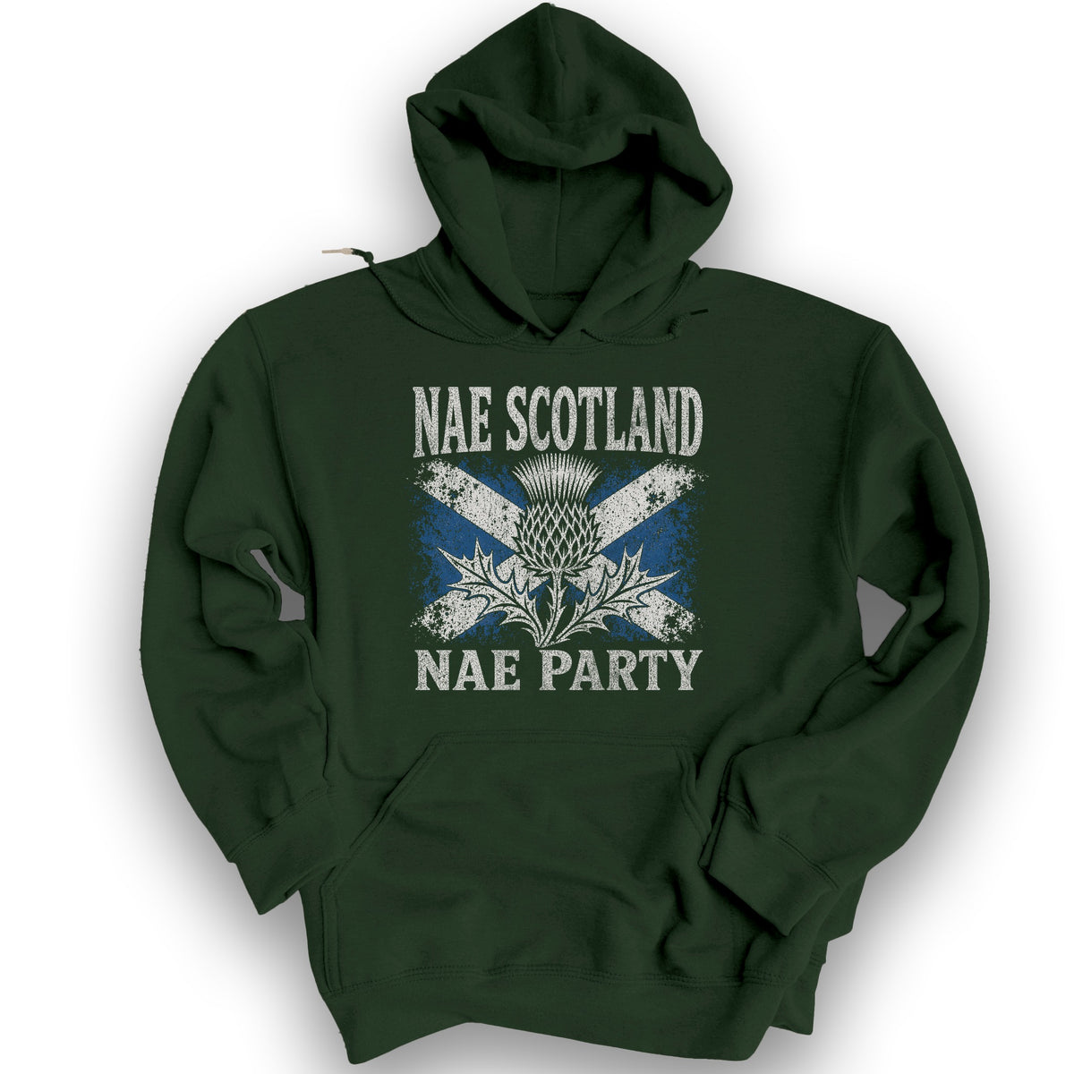 Nae Scotland Vintage Flag Hoodie - Forest Green