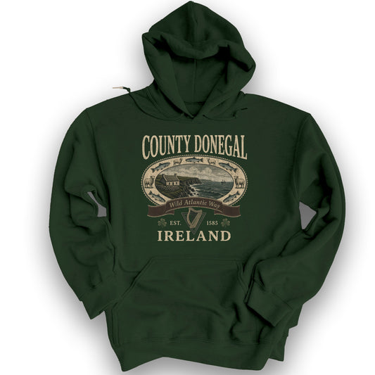 County Donegal Heritage Hoodie - Forest Green