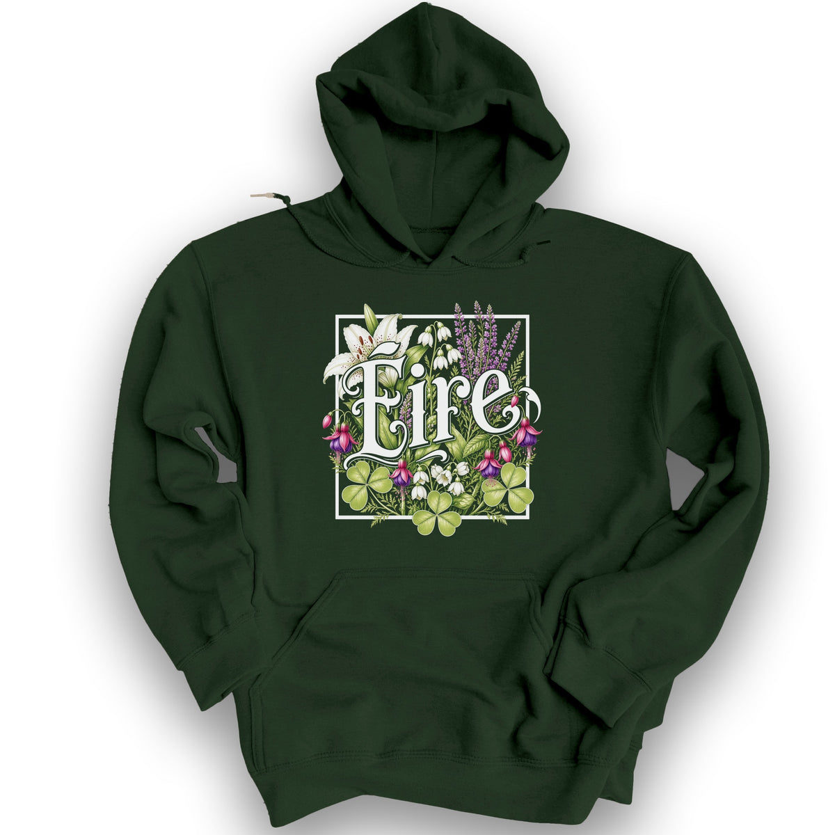Eire Floral Hoodie - Forest Green