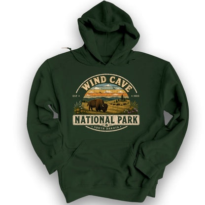 Wind Cave Medallion Hoodie - Forest Green