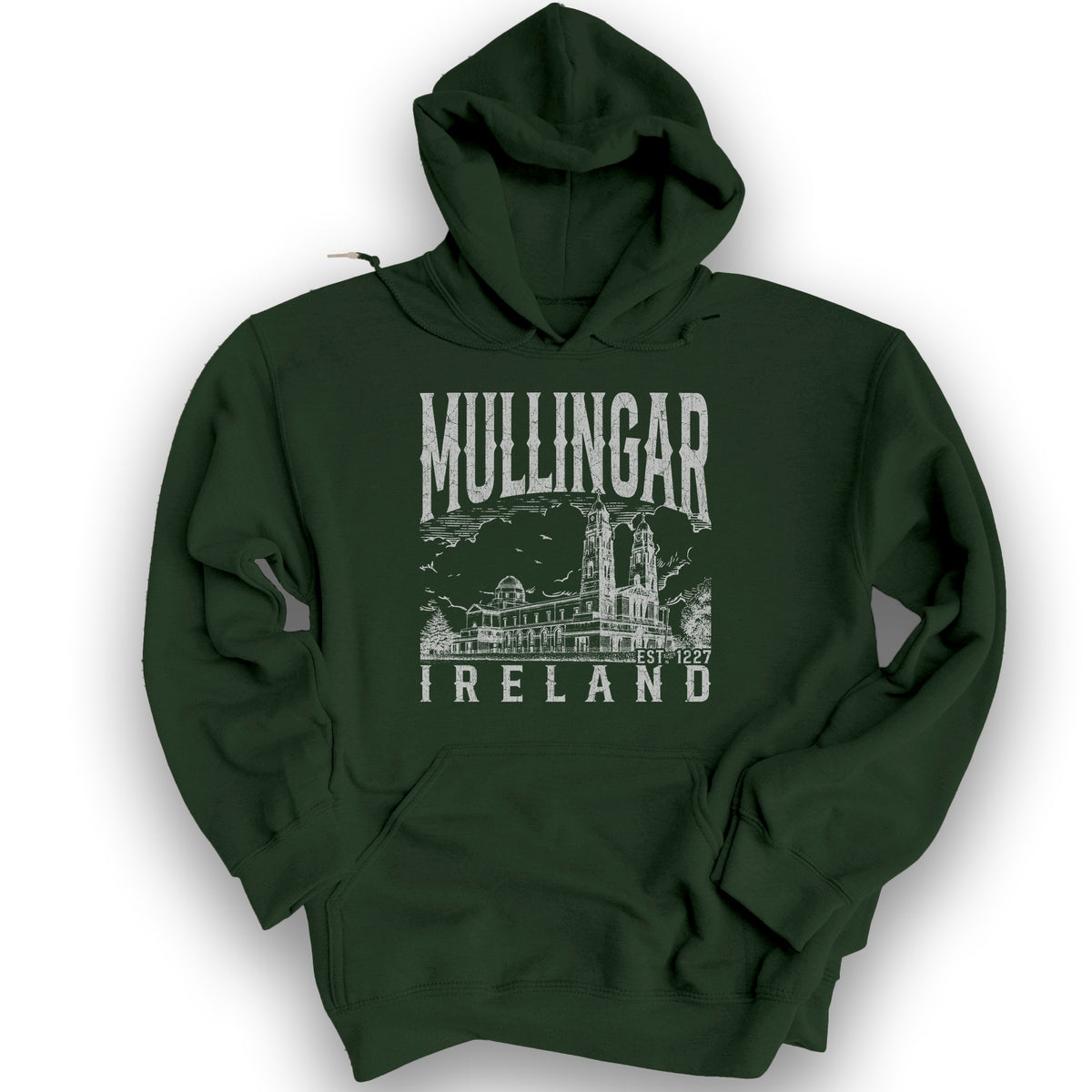 Mullingar Ireland Sketch Hoodie - Forest Green