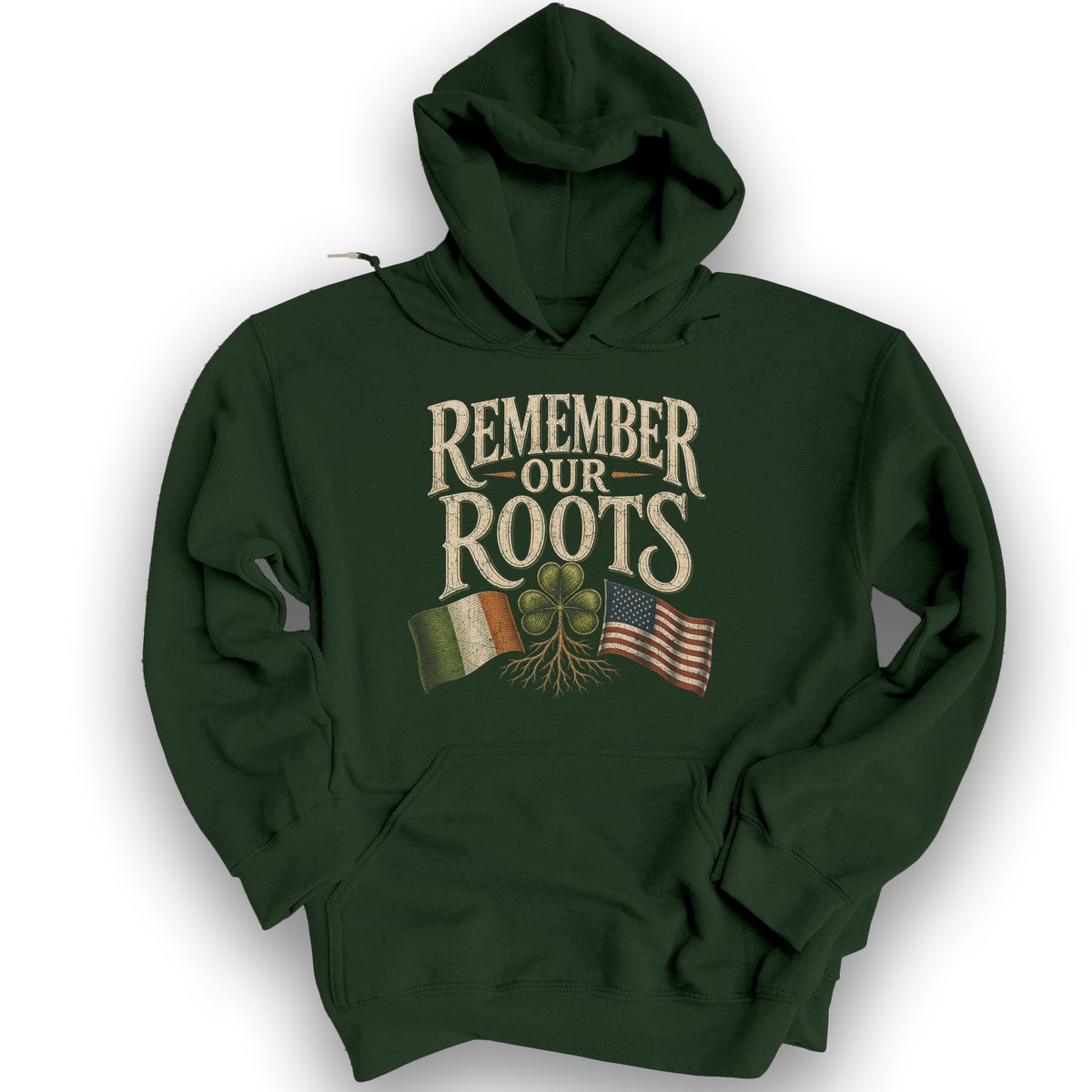 Remember Irish Roots Hoodie - Forest Green