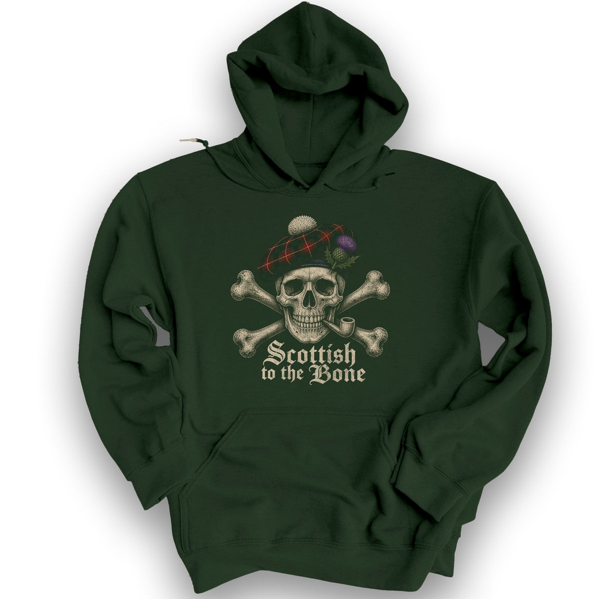 Scottish Crossbones Hoodie - Forest Green