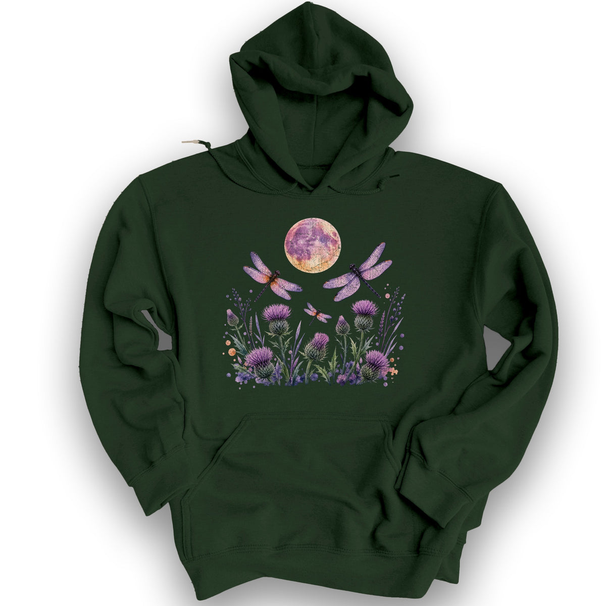 Midnight Dragonfly Hoodie - Forest Green