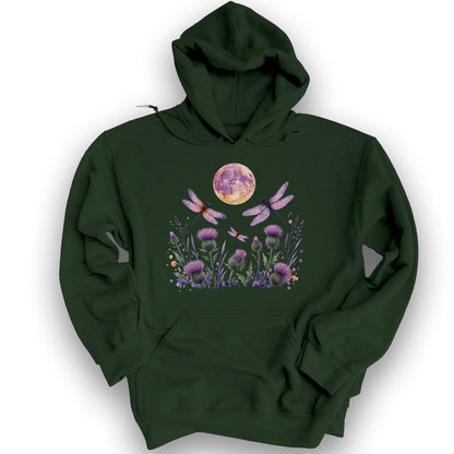 Midnight Dragonfly Hoodie - Forest Green