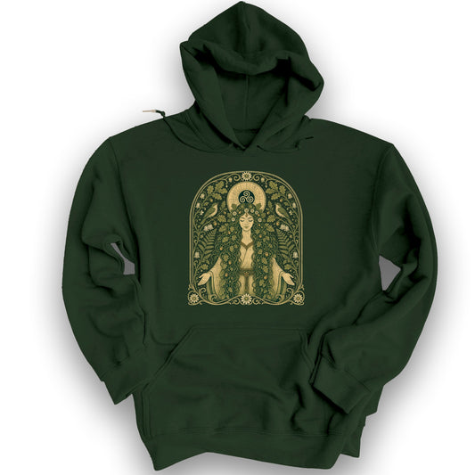 Celtic Goddess Hoodie - Forest Green