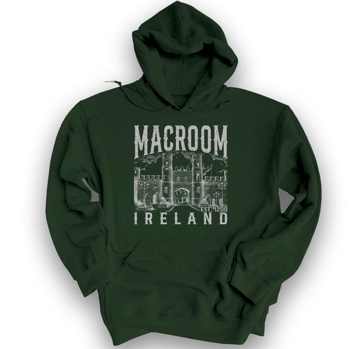 Macroom Ireland Sketch Hoodie - Forest Green