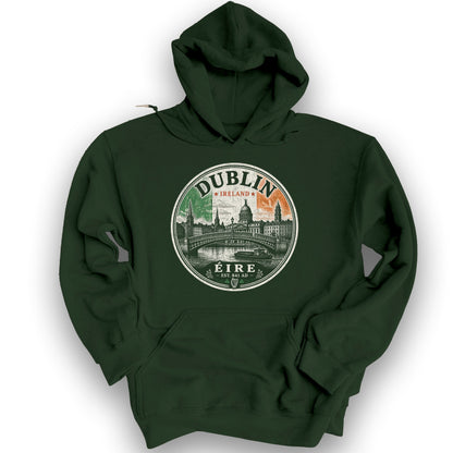 Dublin Badge Hoodie - Forest Green