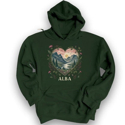 Alba Heart Hoodie - Forest Green