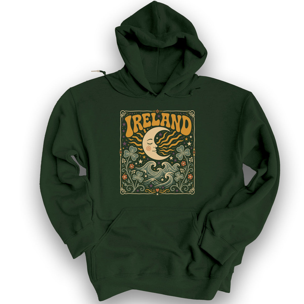 Ireland Bohemian Waves Hoodie - Forest Green
