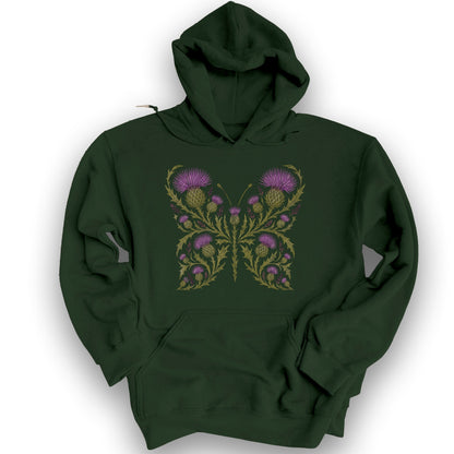 Thistle Butterfly 2 Hoodie - Forest Green