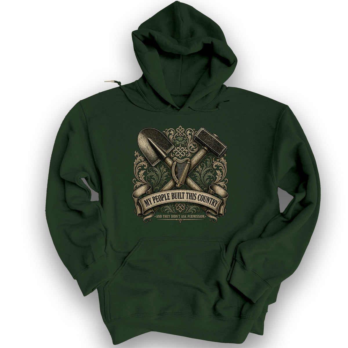 Irish Built Hoodie - Forest Green