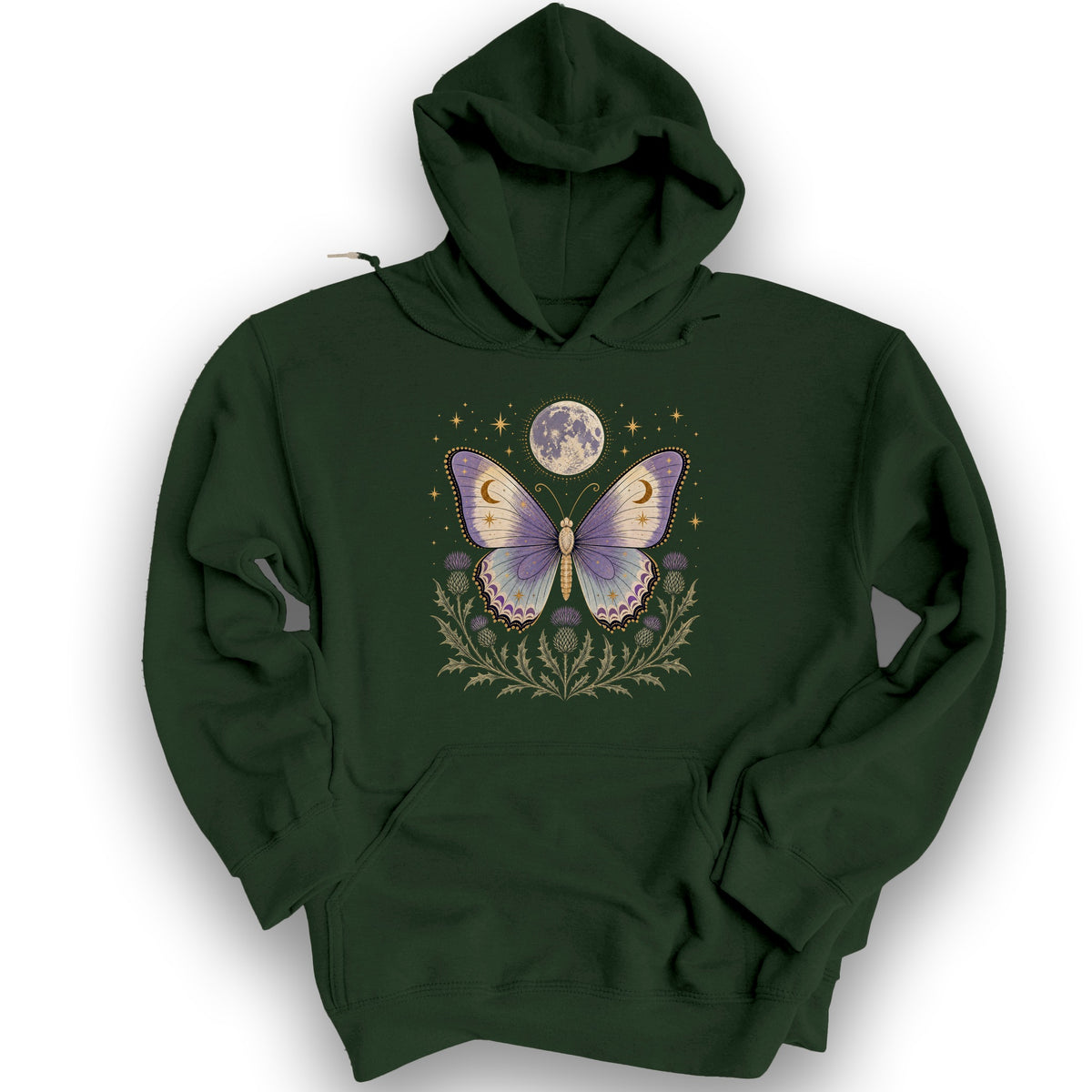 Thistle Moon Butterfly Hoodie - Forest Green