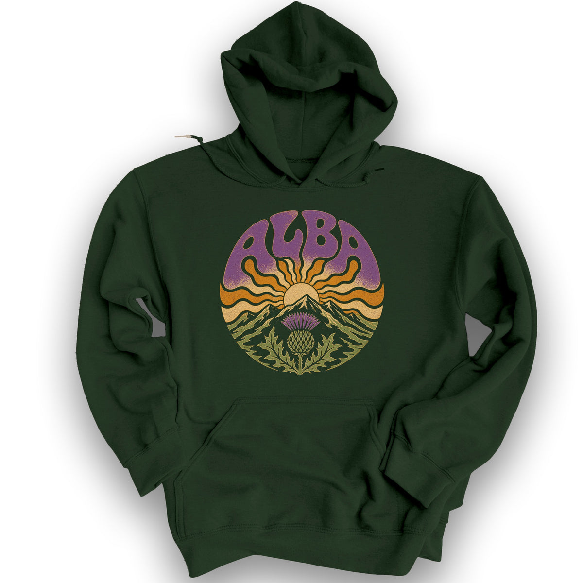 Alba Groovy Sunrise Hoodie - Forest Green