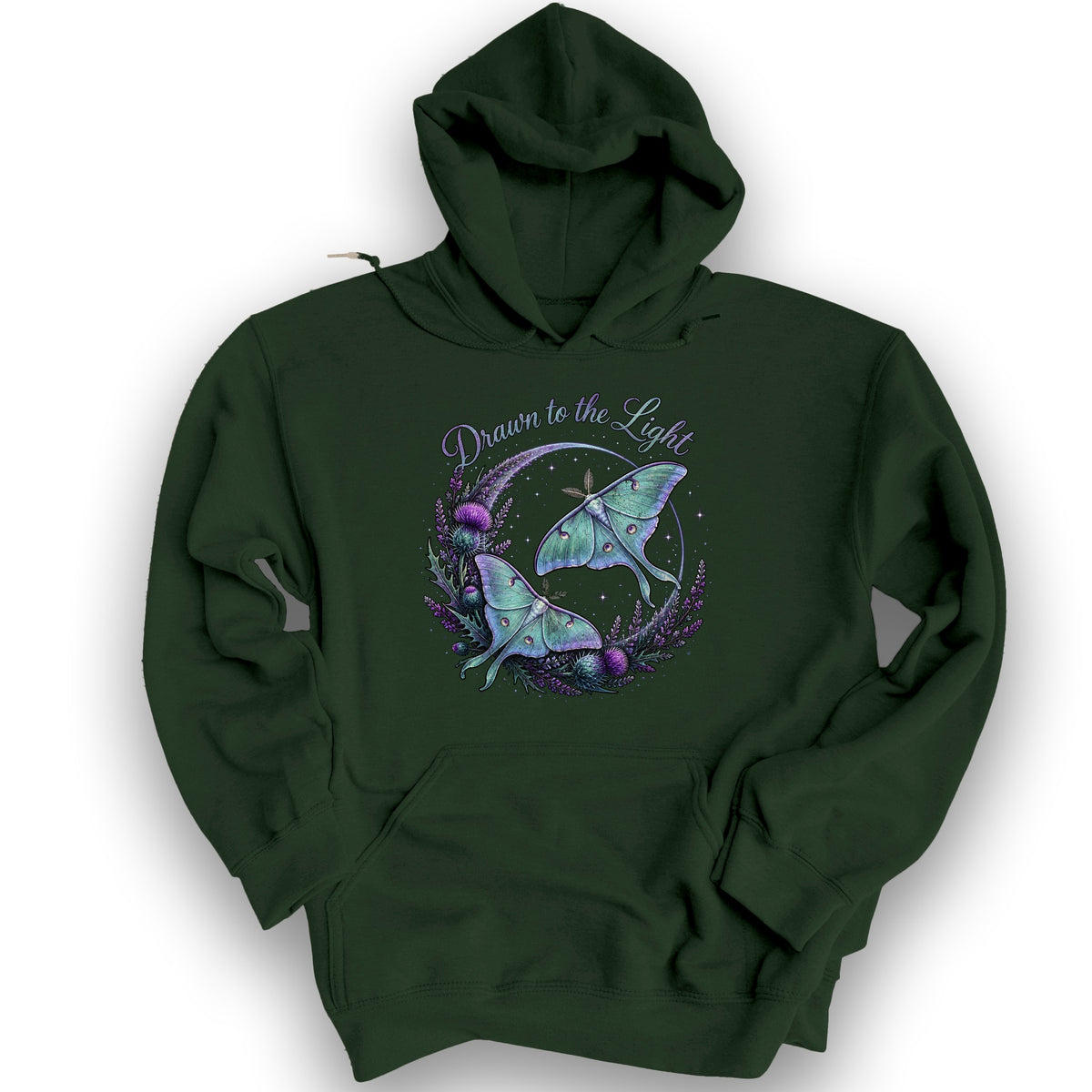 Drawn To The Light Hoodie - Forest Green