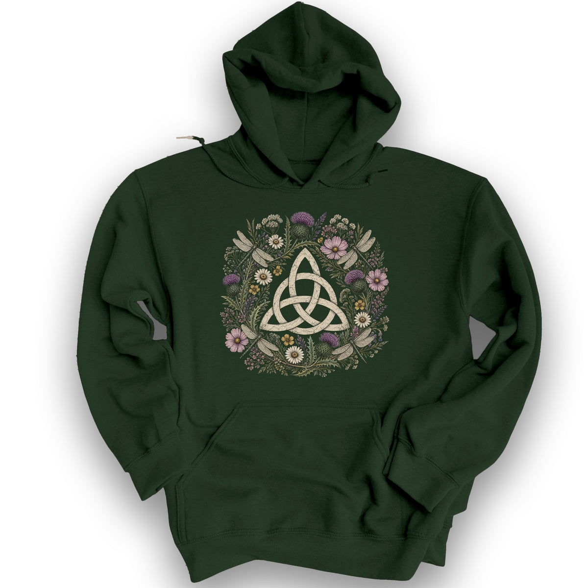 Trinity Knot Wreath Hoodie - Forest Green