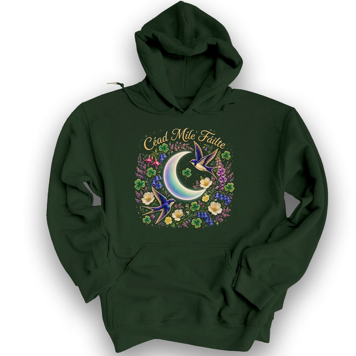 Céad Míle Fáilte Moon Hoodie - Forest Green