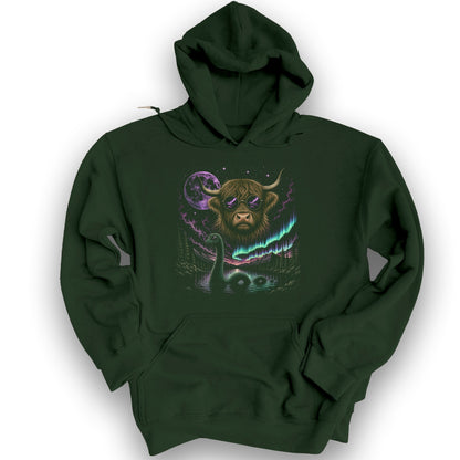 Psychedelic Scotland Hoodie - Forest Green