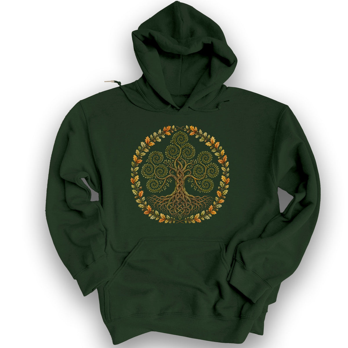 Triskele Tree Of Life Hoodie - Forest Green
