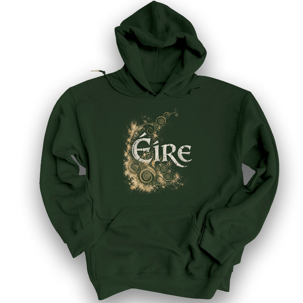 Éire Ancient Spirals Hoodie - Forest Green