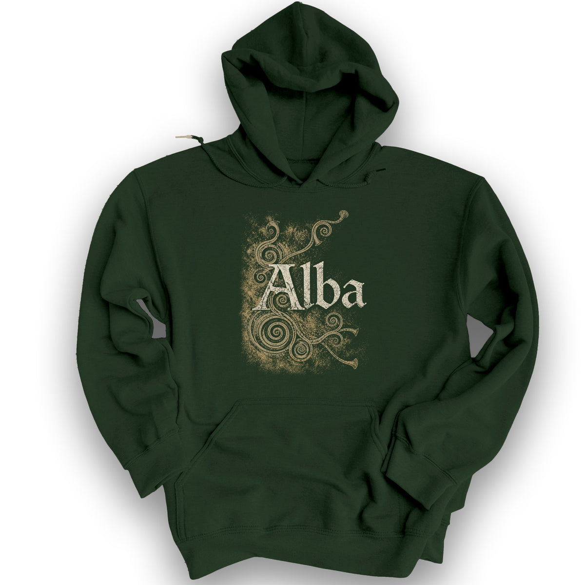 Alba Ancient Spirals Hoodie - Forest Green