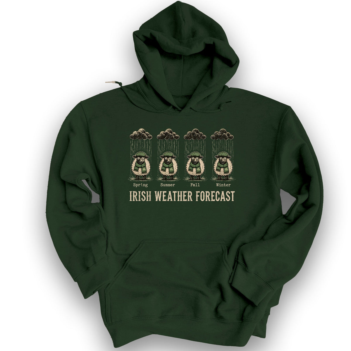 Irish Weather Forecast Hoodie - Forest Green