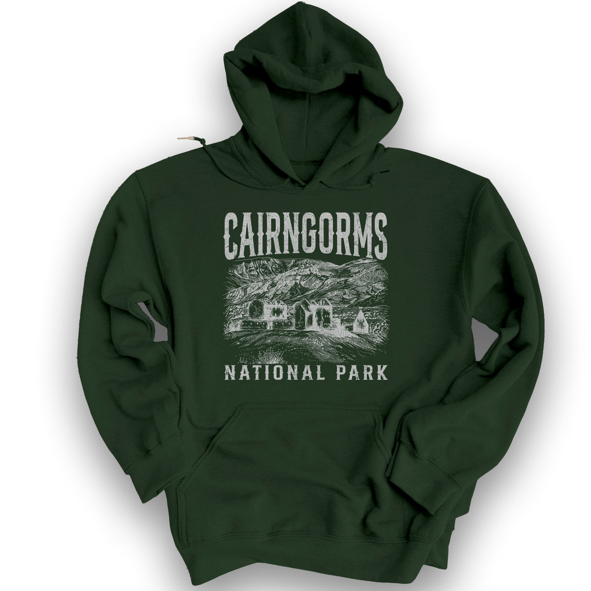 Cairngorms National Park Sketch Hoodie - Forest Green