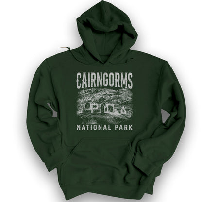 Cairngorms National Park Sketch Hoodie - Forest Green