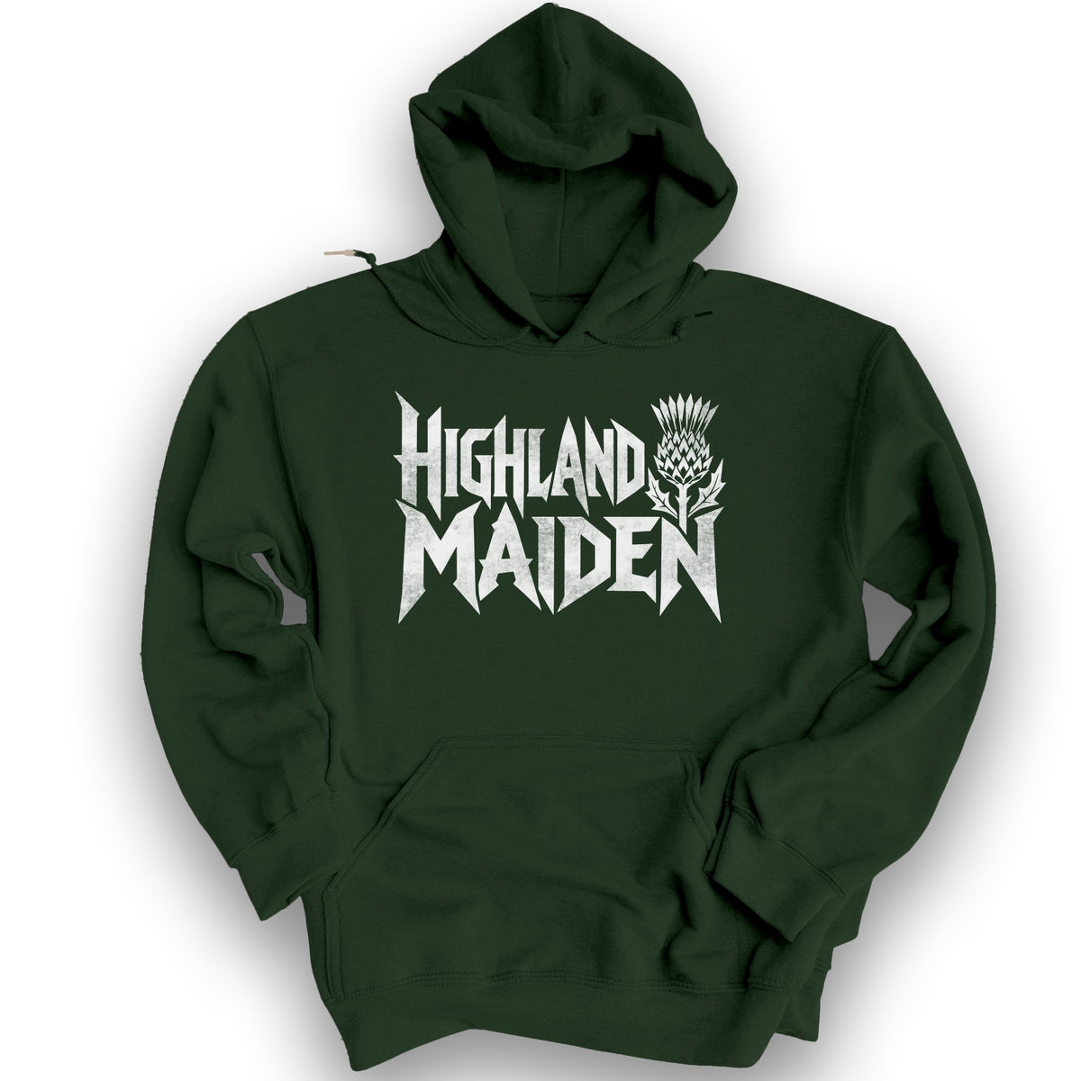 Highland Maiden Thistle Hoodie - Forest Green