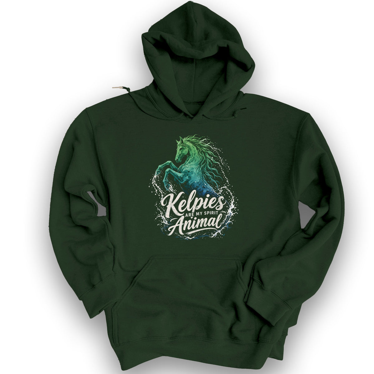 Kelpie Spirit Animal Hoodie - Forest Green