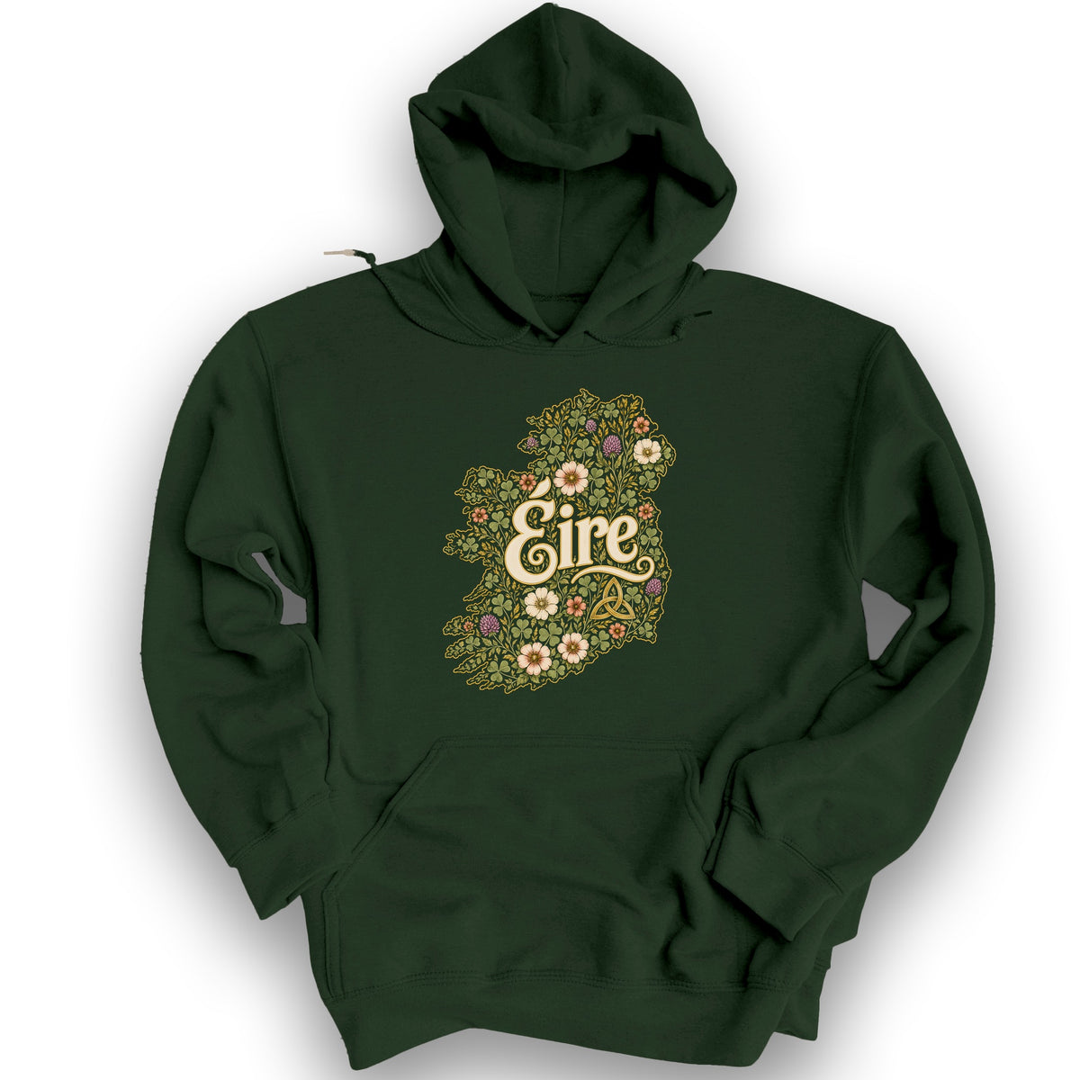 Éire Floral Map Hoodie - Forest Green