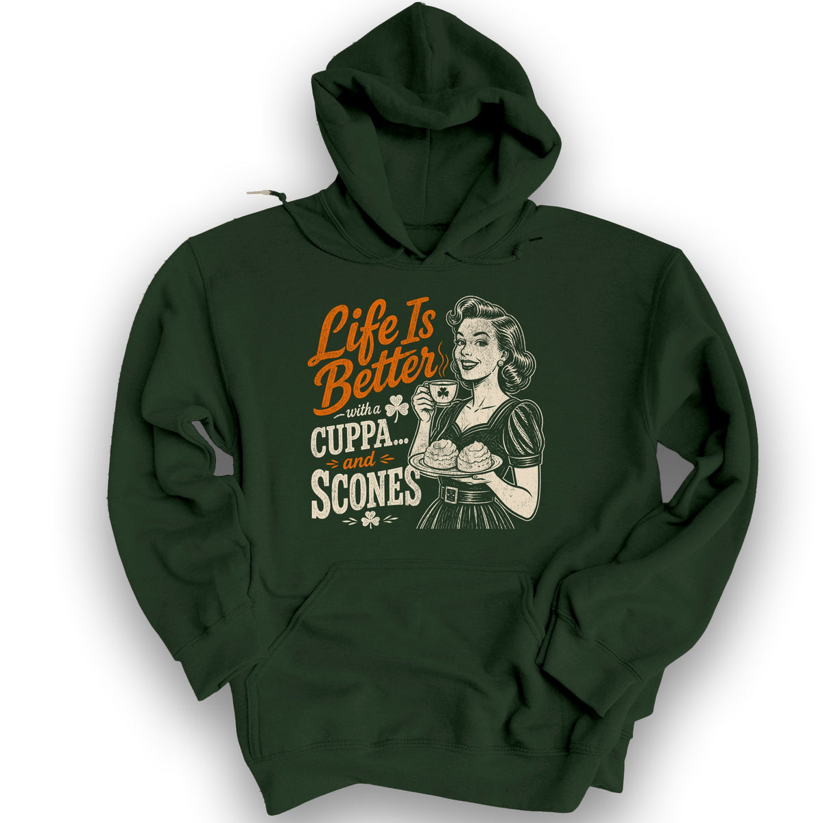 Cuppa Scones Hoodie - Forest Green